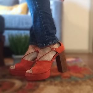 Aldo chunky block strap heels
